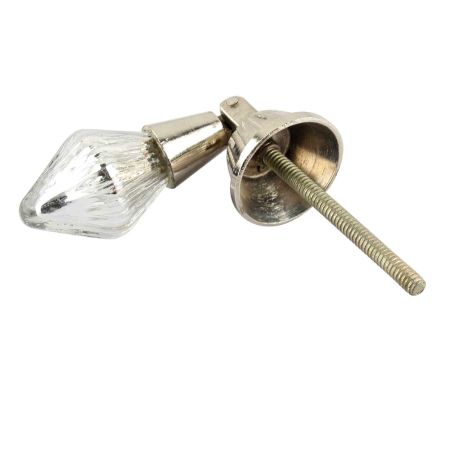 Silver Almond Glass Pull Cabinet Knob